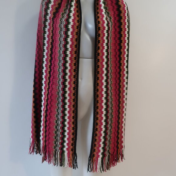NWT Womens Missoni Multicolor Wool Blend Fringed Wrap Scarf Shawl OS - Picture 5 of 11